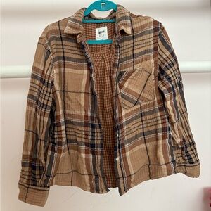 Aerie Brown Checkered Top